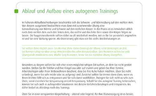 Autogenes Training - Anleitung
